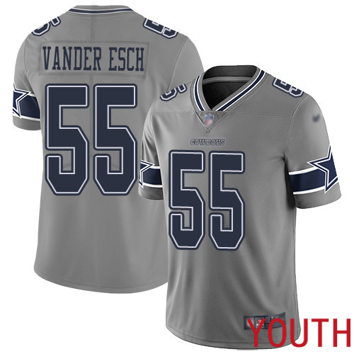 Youth Dallas Cowboys Limited Gray Leighton Vander Esch #55 Inverted Legend NFL Jersey